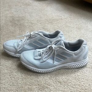 •ADIDAS• Light Gray and White Bounce Shoes